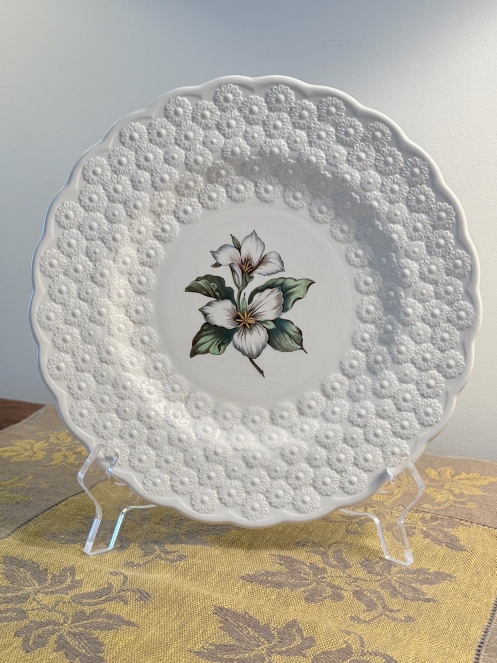 Vintage Copeland Spode Plate Canadian Centennial White Trillium